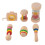 6-teiliges Babyrassel-Set aus Holz mit 5