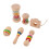 6-teiliges Babyrassel-Set aus Holz mit 7