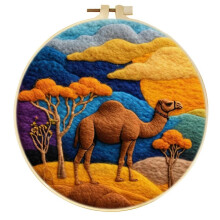 Owl Pattern DIY Wool Felt Painting with Embroidery Hoop  
Handmade Wool Felt Painting Needle Felting Starter Kit for DIY Gift  
MZH289XP