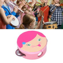 4in Colorful Tambourine Music Instrument with 3 Metal Bell Sets