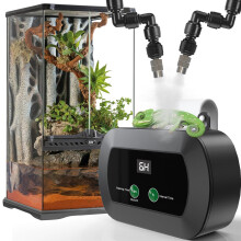 Reptile Humidifier With Timer, 360Degree Rotating Nozzles, Misting System For Amphibians And Chameleons