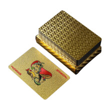 Gold Foil Poker Cards, Waterproof PVC Playing Cards, Portable Luxury Game Deck