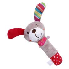 1 piece of soft and cuddly plush toy for boys and girls, baby toy rattle toy for early development, cute dog design for newborns months