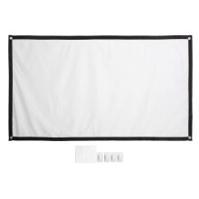 60 Inch HD Projector Screen Portable Outdoor Movie Screen, Polyester Material, 4 Hooks, For Home, Office, Classroom