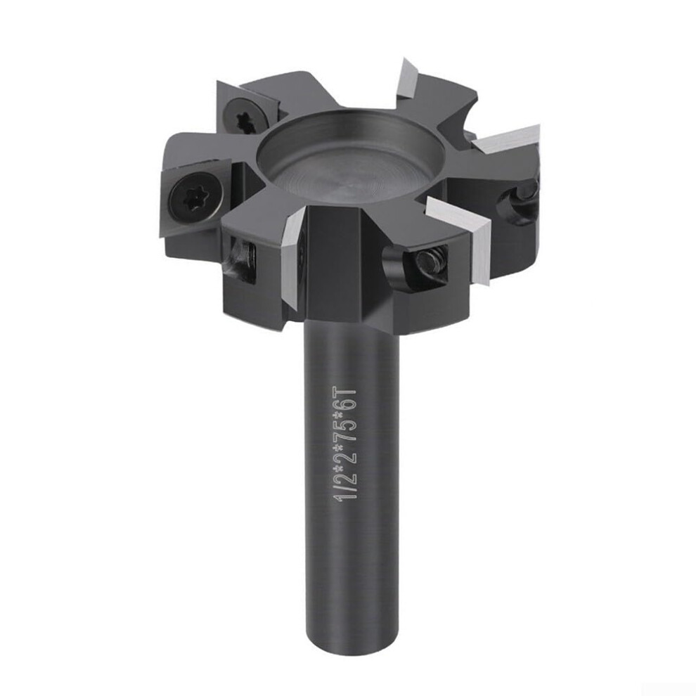 6 Wing For Cnc Spoilboard Surfacing Router Bit 2In Dia, Shank 1/2In Or 12Mm, Replaceable 4Sided Carbide Inserts 9382693930811