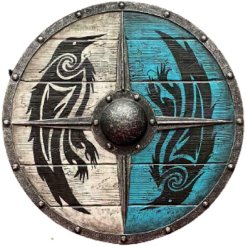 Medieval Eivor Valhalla Raven Authentic Battleworn Viking Shield 1
