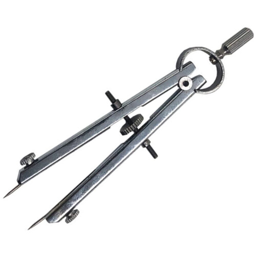 Professional Round Drawing Compass Silver Stainless Steel