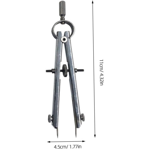 Professional Round Drawing Compass Silver Stainless Steel 1