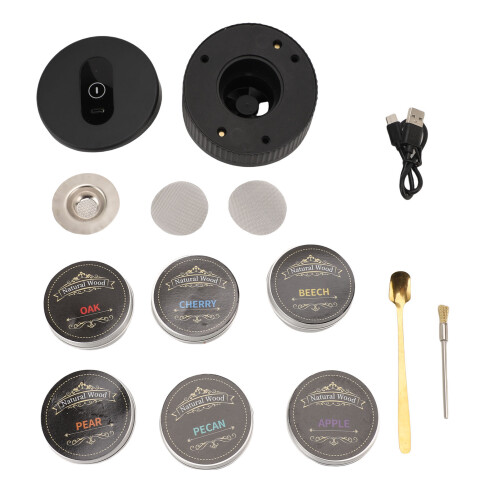 Elektrisches Cocktail-Raucher-Set mit Holzspänen,