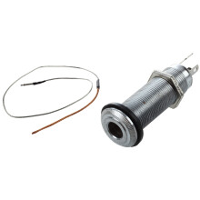 1 Pcs Bendable Piezo Cable Under Saddle Pickup for Acoustic Guitar & 1 Pcs 1/4 Inch Chrome Cylinder Flush Mount Jack