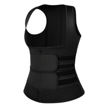 Waist Trainer Vest for Men and Women, Neoprene Sauna Sweat Vest with Adjustable Waist Trimmer Belt, Compression Top with Firm 360 Tummy Control,
