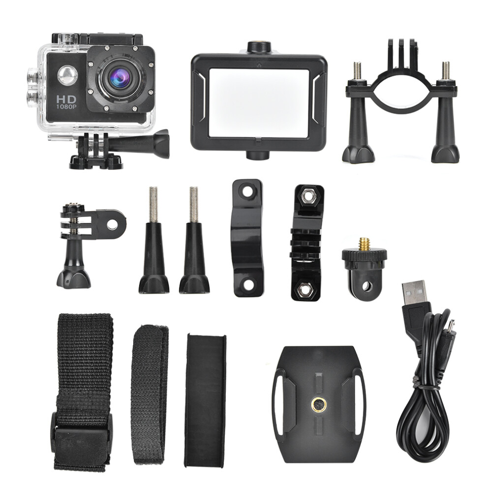 Underwater Camera Action Cam Full Hd 1080P Waterproof Wide Angle Lens Sports Video Recorder With Lcd Display For Diving Cycling Surfing And Home Safet 9301476495521