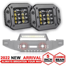 Fari LED a fascio concentrato, 5 pollici, montaggio a filo, impermeabili, super luminosi con struttura antiurto avanzata, ampia applicazione, luce