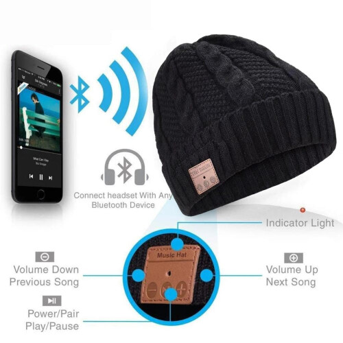 Ασύρματο κιτ χειμερινών αξεσουάρ Bluetooth, μαλακό πλεκτό υλικό που προσφέρει ζεστή 2