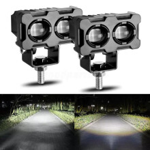 Auxiliary Lights for Motorcycle and Car, Mini Size LED Spotlight with Hi/Lo Beam, Long-distance Irradiation Driving Light for Off-Road Use, Durable