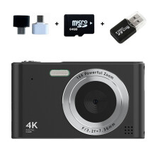 Compactcamera, draagbare digitale camera met dubbel scherm, 4K64MP UHD digitale camera voor kinderen en volwassenen, 2,8 inch HD-scherm, ingebouwd