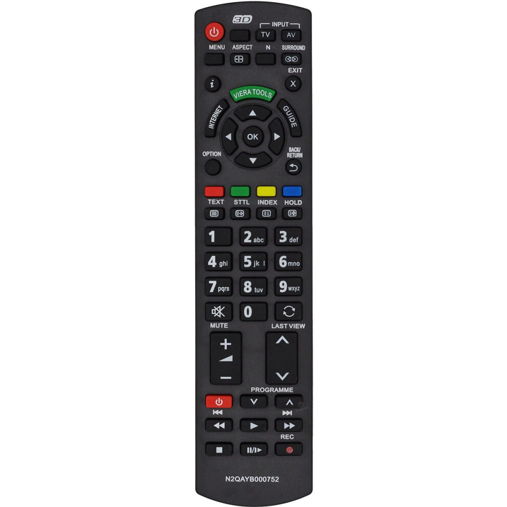Remote Control Replacement For Panasonic Televisions, No Programming Required Universal Remote Replacement, Full-Function Layout With Source 9004841866192