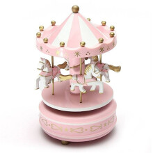 Color-Changing LED Lights, Windup Music Box with Clockwork Mechanism and Rotating Horse Decor, Carousel Music Box Featuring Exquisite Craftsmanship,