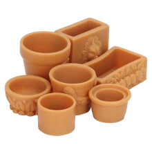 7 Stück Resin-Blumentöpfe für Puppenhaus 1/12 Maßstab Miniatur DIY Dekor