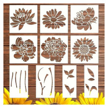 Large flower stencils for garden fences, reusable for painting on wood (F*10pcs).