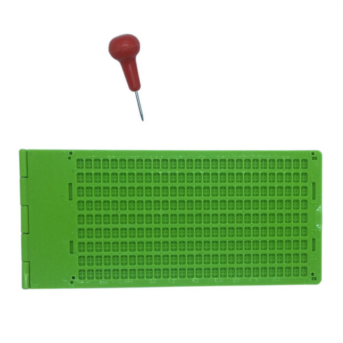 9 Lines 28 Cells Braille Writing Slate with 2 Pcs Stylus