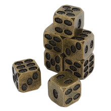 Durable Bronze 7pcs Metal Dice Set with Skull Design for Gaming Events