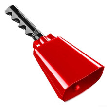 Steel cowbell for exciting cheering at family gatherings, sports games, and parties (red)