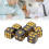 7pcs Metal Dice Set with Skull Pattern, Black & Gold, 1.6cm 15