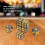 7pcs Metal Dice Set with Skull Pattern, Black & Gold, 1.6cm 10