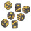 7pcs Metal Dice Set with Skull Pattern, Black & Gold, 1.6cm 14