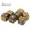 7pcs Metal Dice Set with Skull Pattern, Black & Gold, 1.6cm 6