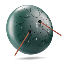 Steel Tongue Drum 12 Inch 13 Tone Percussion Instrument, Mallets, Drum Sticks, Carry Bag, Sticky Notes, Yoga, Meditation, Music Therapy (Color: A)