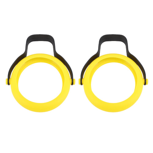 2 Pcs Silicone Egg Ring Set Yellow Non Stick Round Egg Shapers Heat Resistant