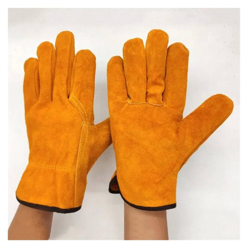Men Work Gloves Soft Cowhide Driver Style For Welding Gardening And Hunting Farm Yellow Safety Mechanic Glove 9189345367830