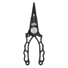 Aluminum Alloy Fishing Pliers Hook Remover Line Cutter Saltwater And Freshwater With Sheath And Lanyard Black