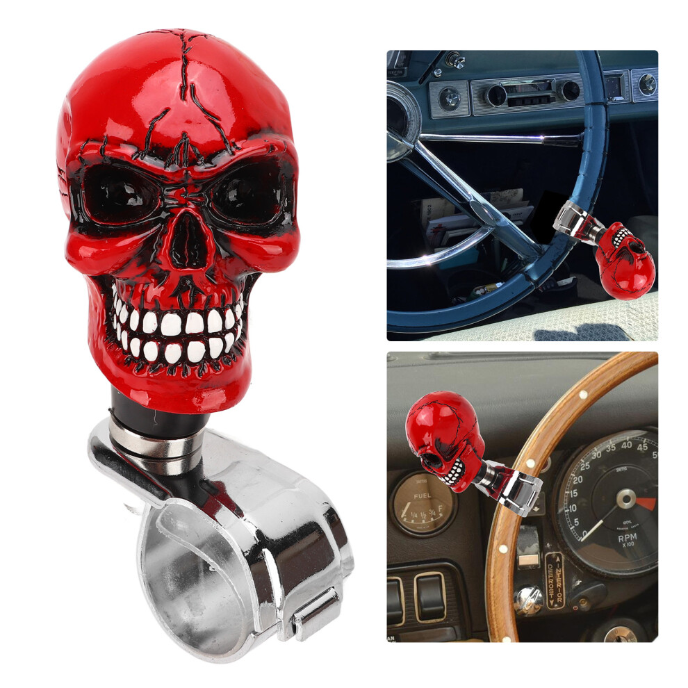 Skull Steering Wheel Turn Knob 3Cm Resin Spinner For Cars Trucks Boats Red 4981373785144