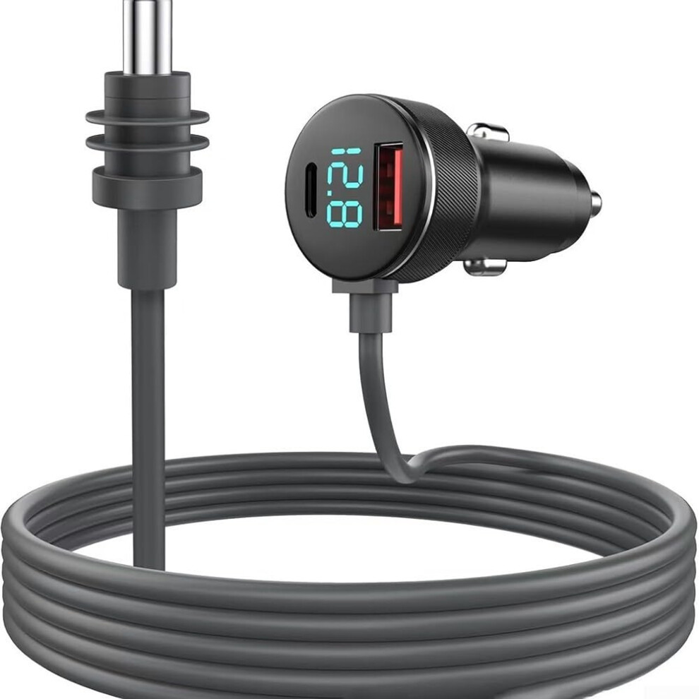 Mini Vehicle Power Adapter Cable 12V24v Dc, 5M Extension, Qc Pd Fast Charging, Digital Voltmeter Display, Compatible 9426802640731