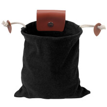 Foldable Canvas Leather Foraging Pouch Drawstring Buckle Black Foraging Belt Bag Bushcraft Camping Hiking Collecting
