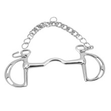 Stainless Steel Horse Bit 135mm Mouth Snaffle with Chain 255x75MM