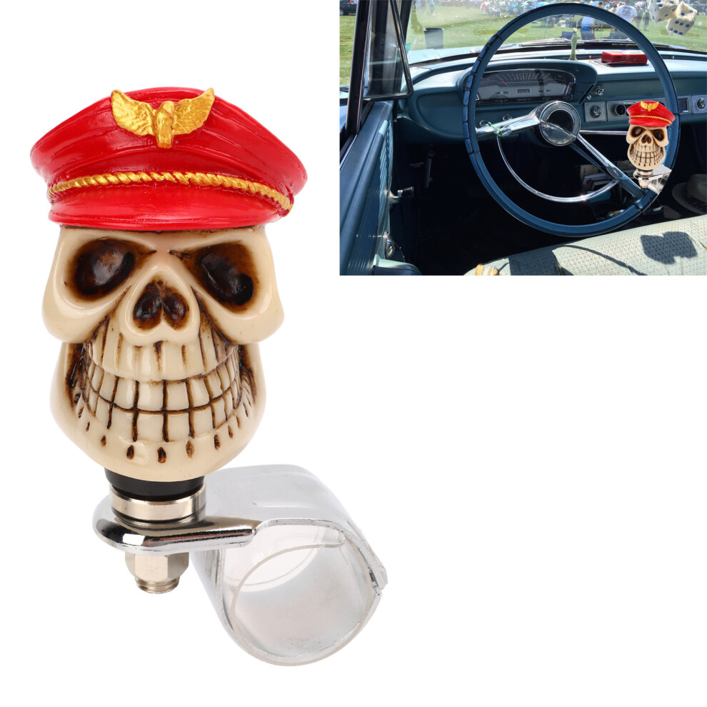 Skull Steering Wheel Spinner 3Cm Metal Resin Forged For Cars Trucks Red 4351373784827