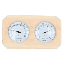 Temperature Humidity Measurement Sauna Thermometer Hygrothermograph Wooden Finish Finnish Pine Sauna Room Climate Monitor For Club Spa Home Use Real