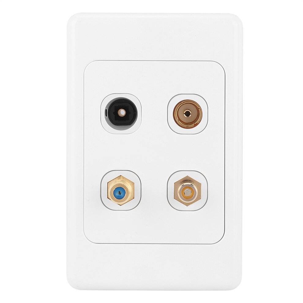 Speaker Wire Wall Plate Home Theater Wall Plate High Quality Audio Connection Panel For Banana Plugs And Speaker Cables Easy Installation Gold Plated 9169997499516