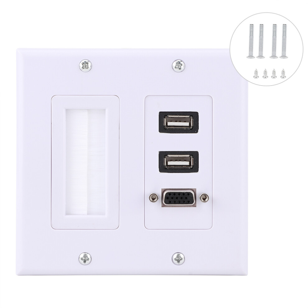 Hdmi Wall Plate Mount Socket Panel Cover Component Av Connector Cable Management Solution Gold Plated Audio Video Outlet White Abs Durable Wall 9169997499769