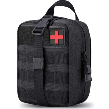 Tansole Ifak Molle First Aid Bag Empty Tactical Belt Bag EDC (Black)