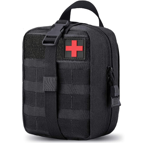 Tansole Ifak Molle First Aid Bag Empty Tactical Belt Bag EDC (Black)