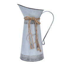 Decorazione in stile rustico vintage, vaso decorativo in metallo zincato vintage per fiori da tavolo, valorizza l'atmosfera di qualsiasi stanza con