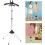 Clothes Ironing Stand Adjustable Floor Grid Foldable Laundry Pole Handheld Steam Hanger Stand Black 2