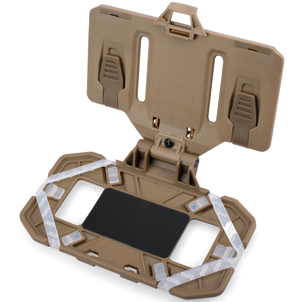 Tactical Plate Carrier Phone Holder Molle Vest Accessories Cell Phone Chest Mount For Screen Size 4.7'6.7', Khaki, Additional Pocket 9382693758309