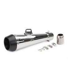 Motorcycle Exhaust Pipe Muffler Slip On For Scooter Dirt Bike 300cc 600cc 1000cc (D Steel)