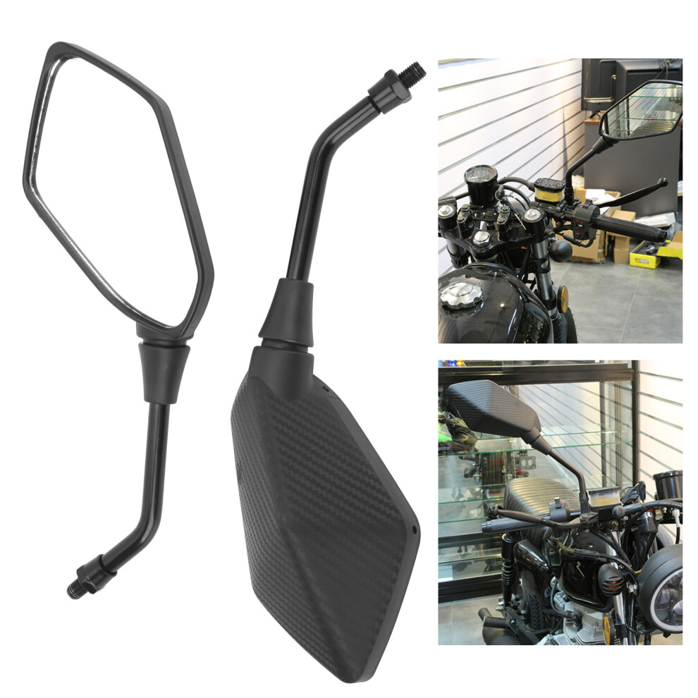 2Pcs Carbon Fiber Style 22Mm Motorcycle Handlebar Rearview Mirrors 4681373786898